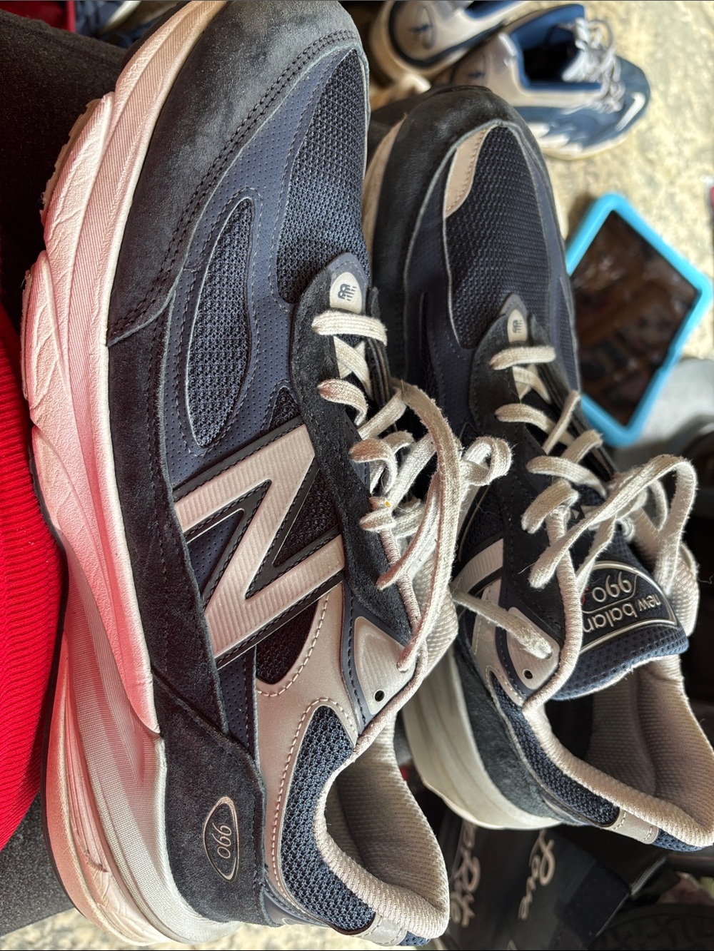 New Balance Navy & Gray 990 Sneakers